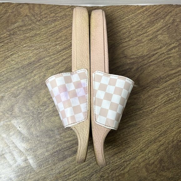 Vans Sepia Rose Checkered Slides Size 8 - Picture 5 of 11